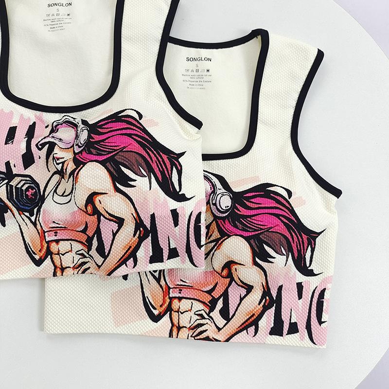 Girl'S One-Piece Cup Beautiful Back Vest Shockproof High Strength Fitness Golf Yoga Vest Women'S Outer Wear - Image 4